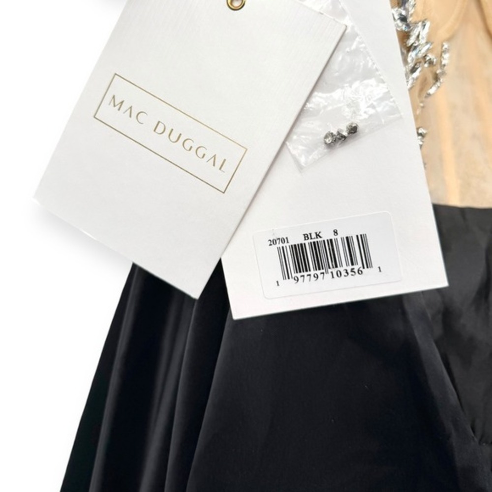 NWT Mac Duggal Black Nude Strapless Embellished Bustier Ball Gown $898 - Size 8 - Picture 15 of 15